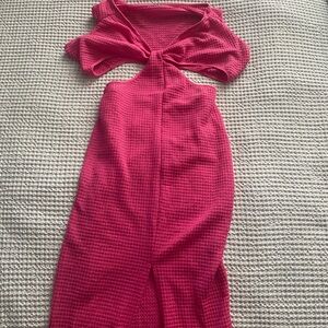 Pink cut out SHEIN dress.